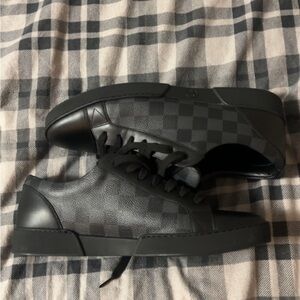 Men's Black Checkered Sneakers